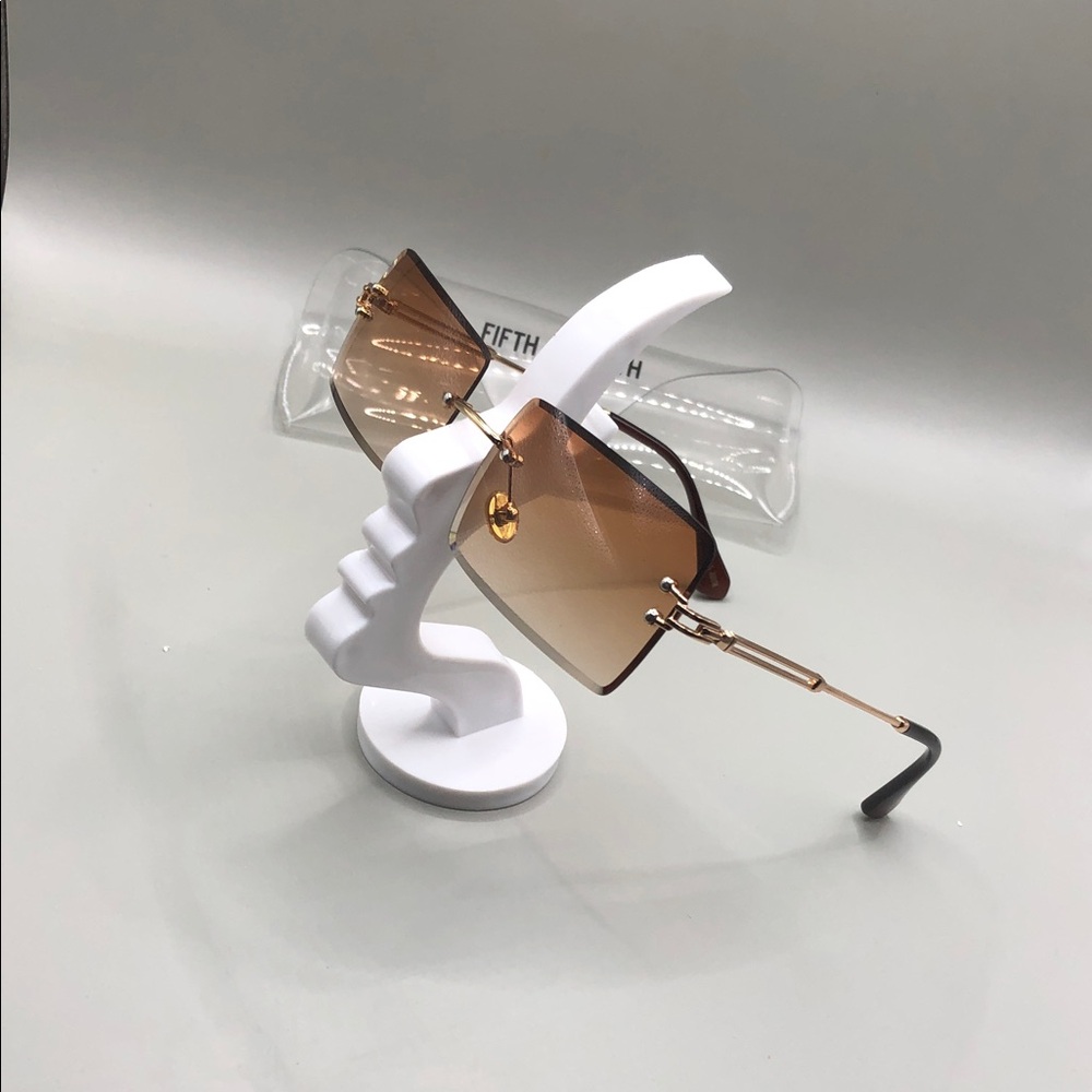 Fifth And Ninth Miami Rimless Gold Brown Gradient Lens Sunglasses Square — image 2 of 8